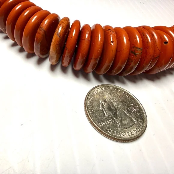 Red Jasper Graduated Disc Beaded Necklace - Picture 8 of 13